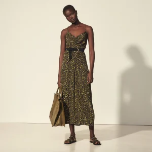 Vestido largo estampado de tirante fino