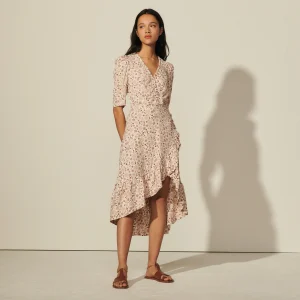 Vestido largo asimétrico estampado