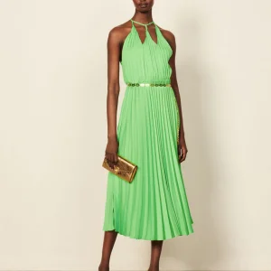 Vestido largo plisado