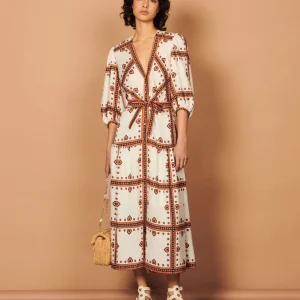 Vestido largo con estampado Bandana