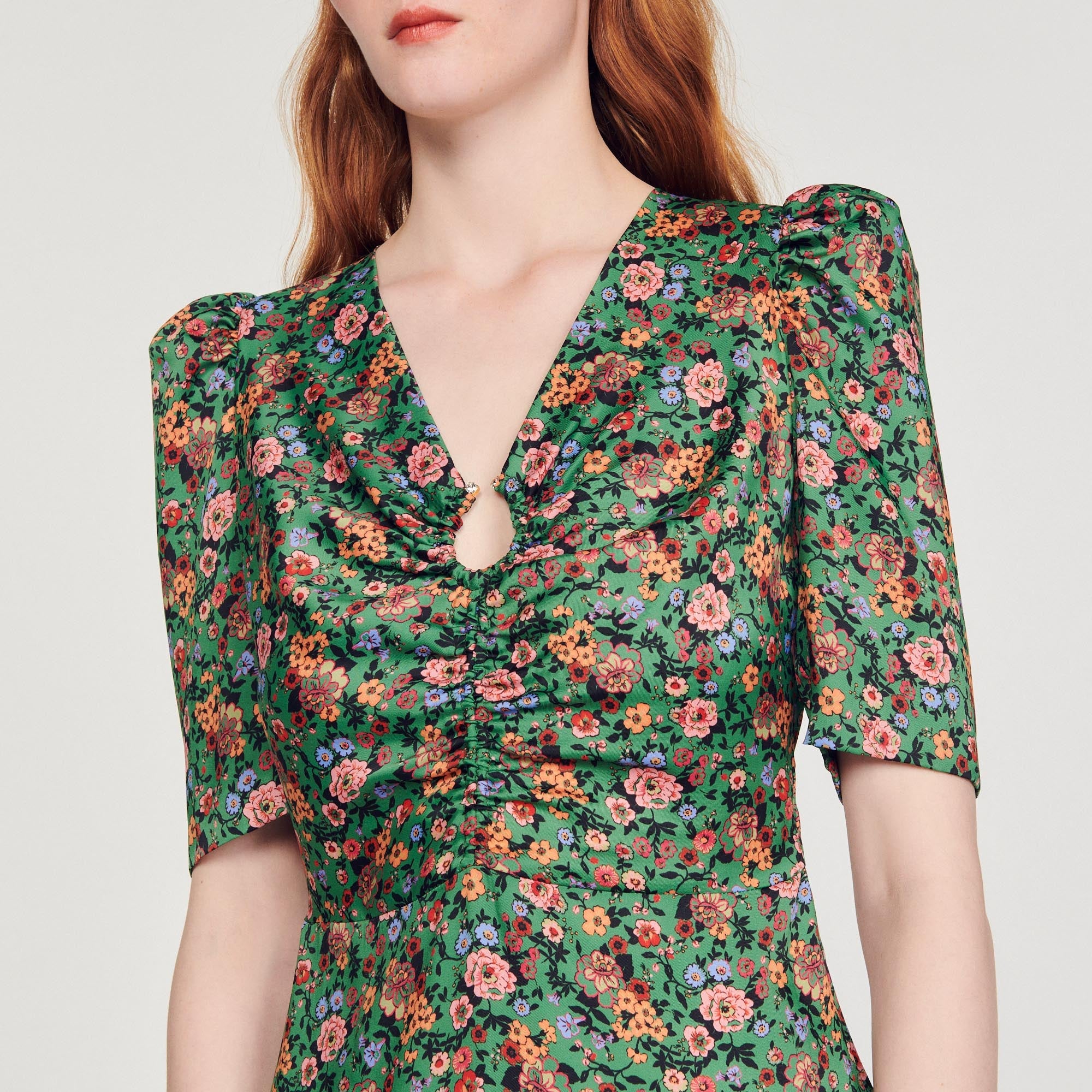 Vestido corto estampado Fleurs d'Automne - Imagen 3