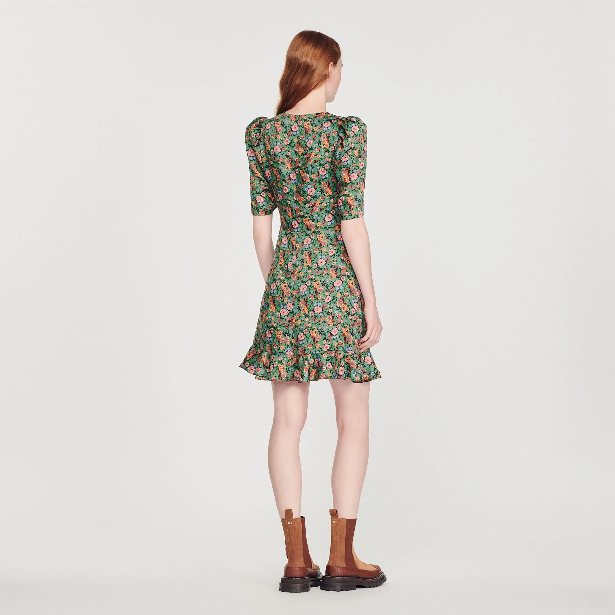 Vestido corto estampado Fleurs d'Automne - Imagen 5