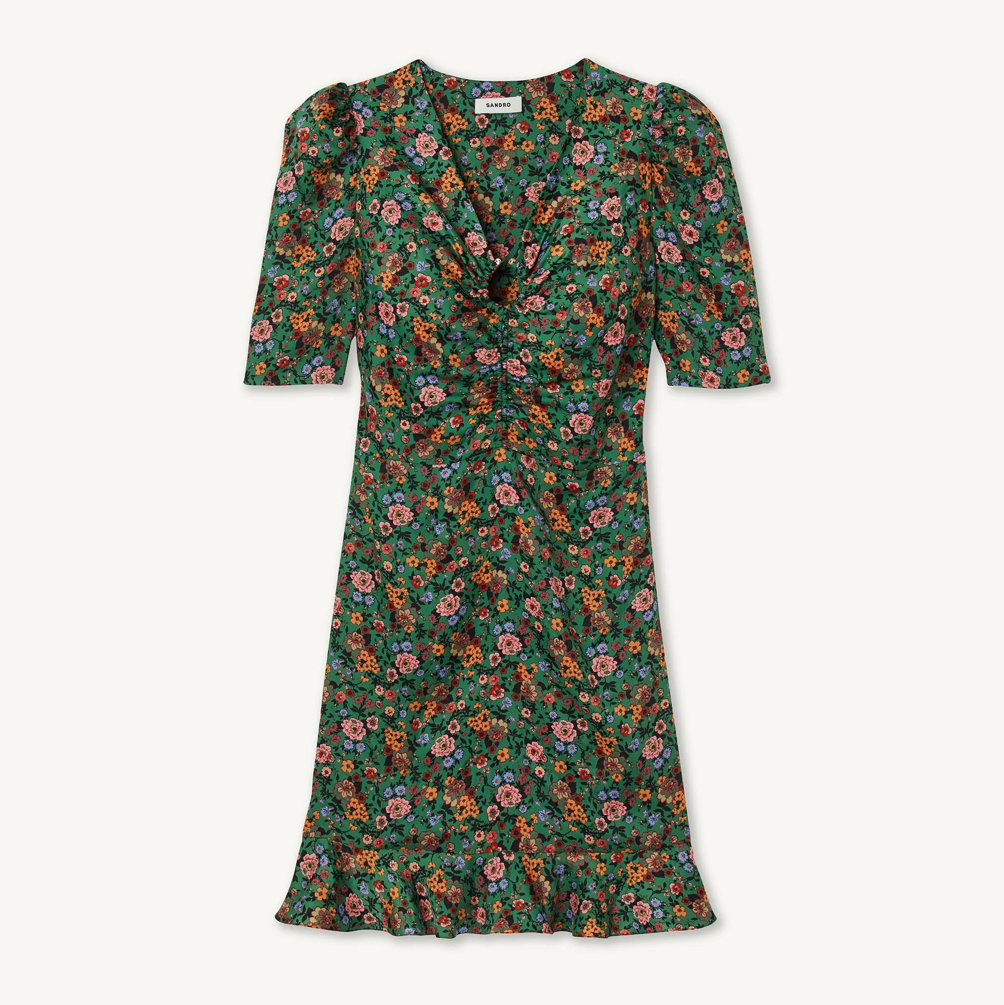 Vestido corto estampado Fleurs d'Automne - Imagen 6