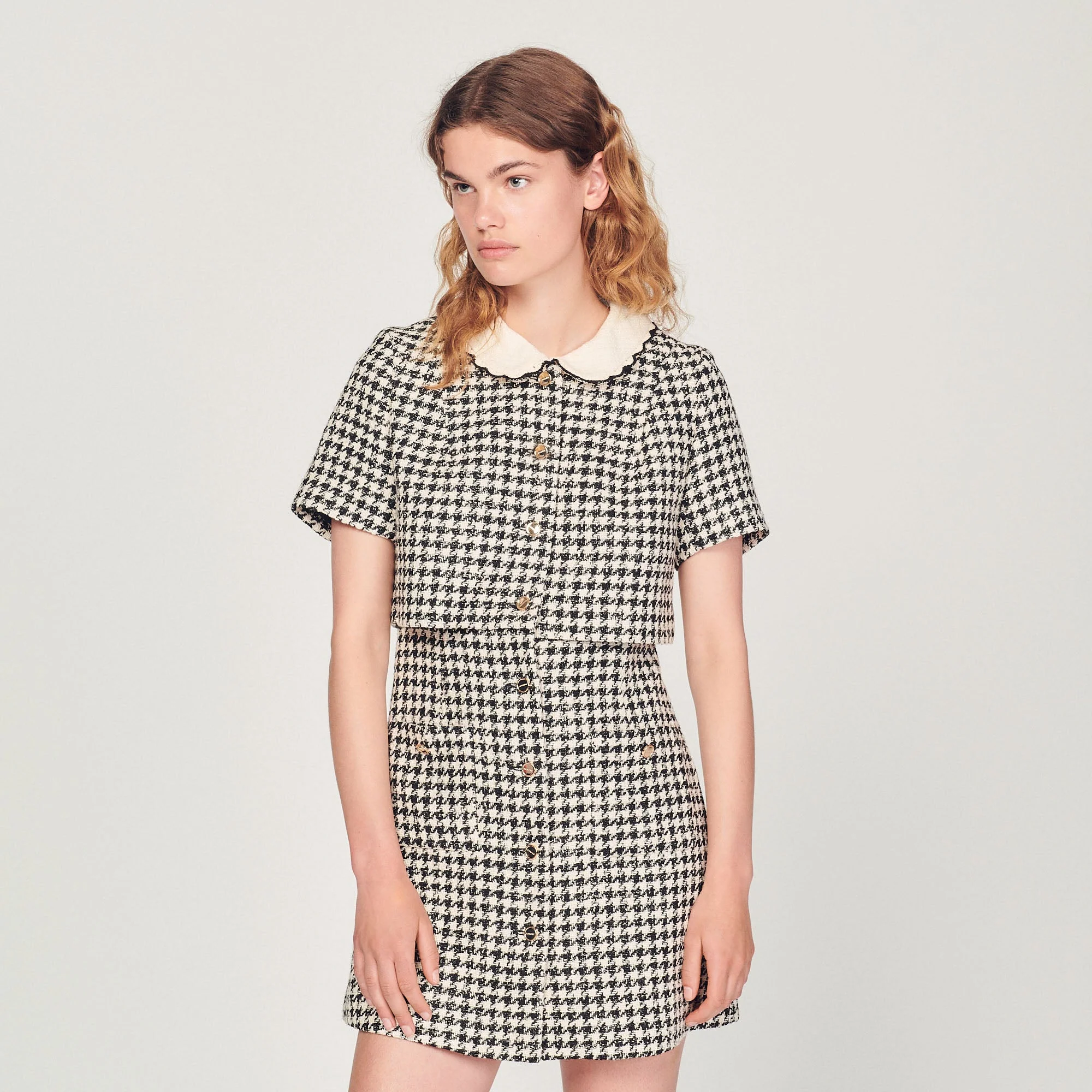 Vestido trampantojo de tweed