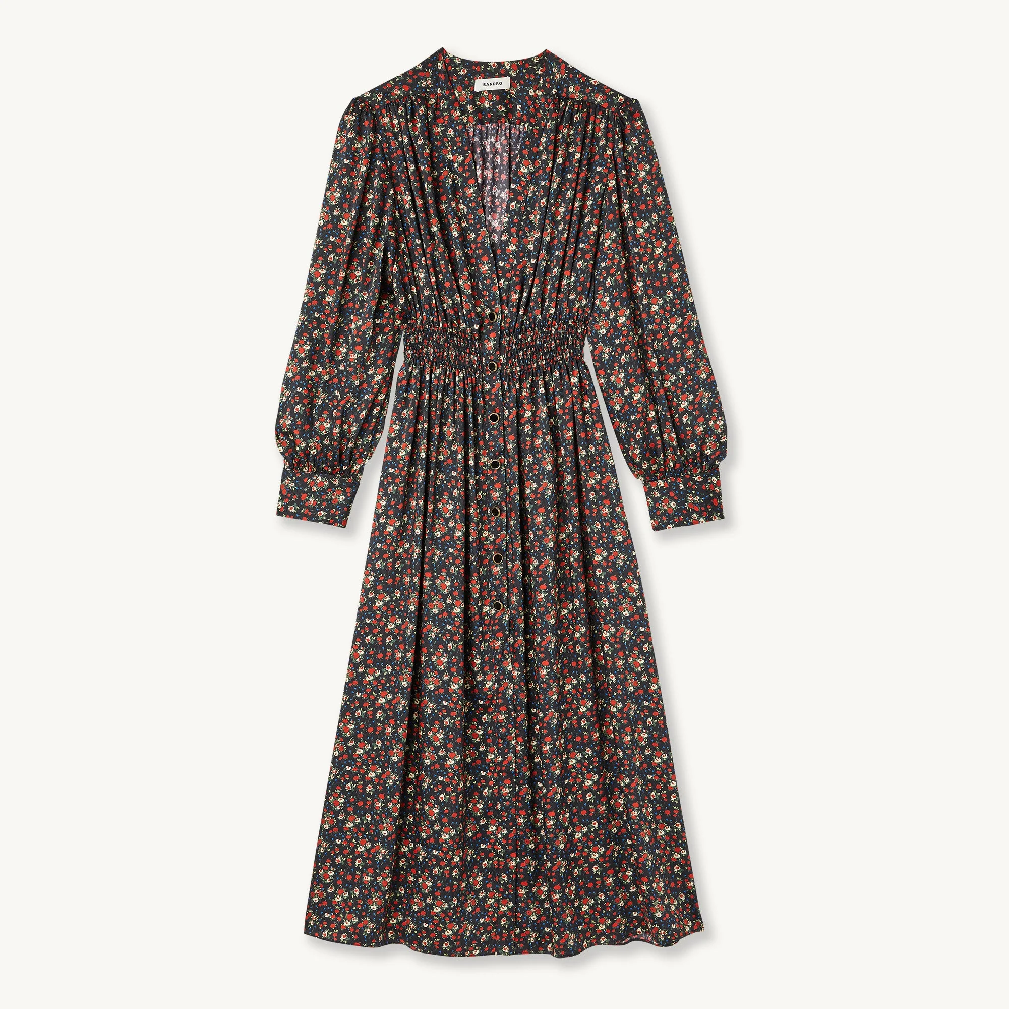 Vestido largo y fluido, estampado floral - Imagen 6