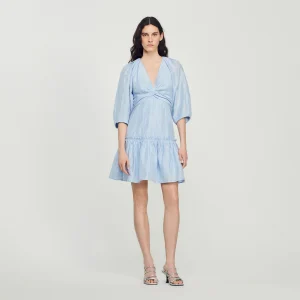 Vestido corto fruncido