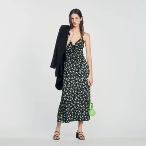 Vestido largo con estampado floral