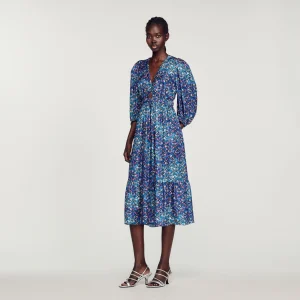 Vestido largo con estampado floral