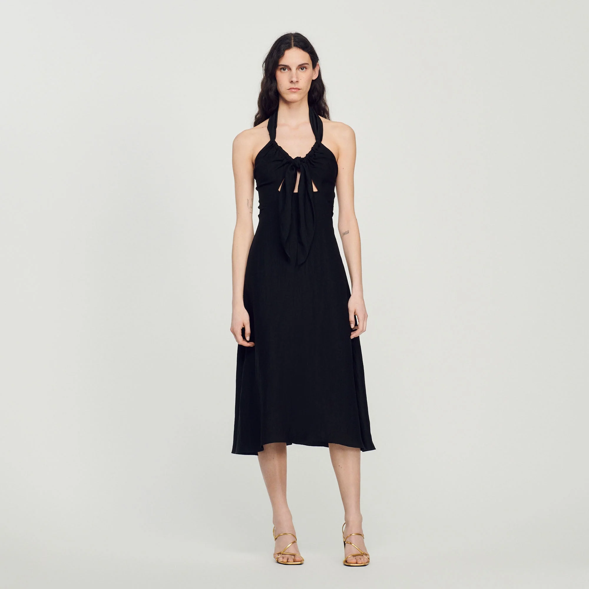 Vestido anudable con espalda desnuda