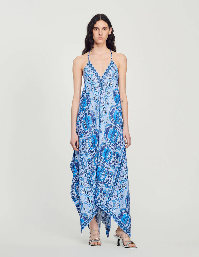 Vestido largo asimétrico