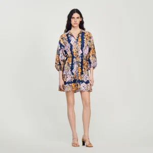 Vestido corto con estampado Hawaï