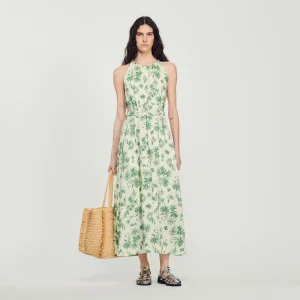 Vestido largo con estampado floral