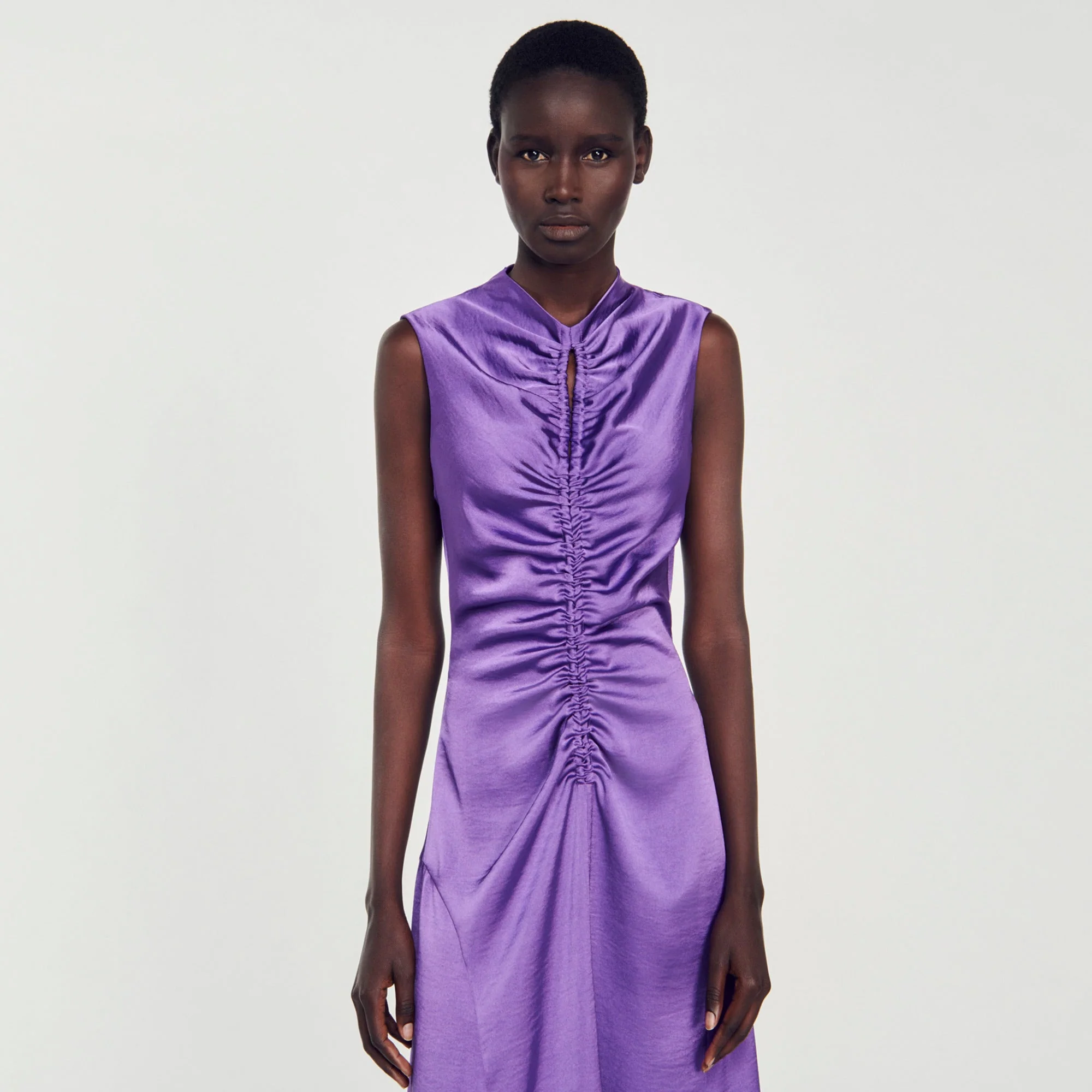 Vestido largo satinado - Imagen 4