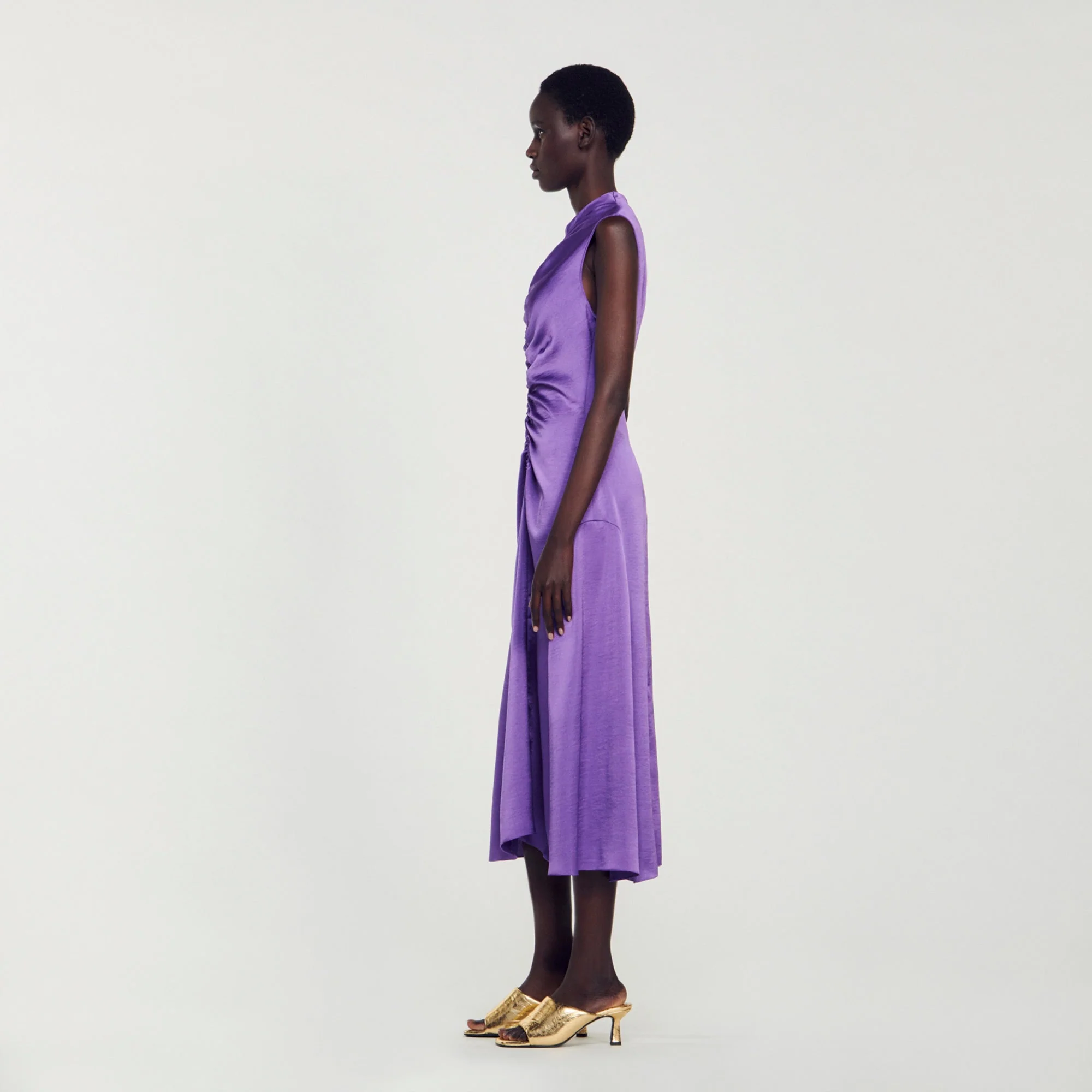 Vestido largo satinado - Imagen 6