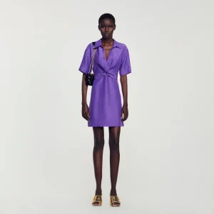 Vestido corto con cuello de camisa