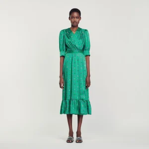 Vestido satinado estampado