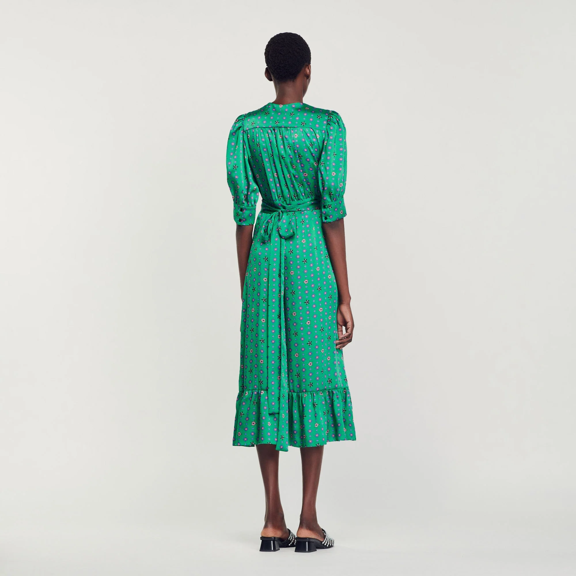 Vestido satinado estampado - Imagen 4