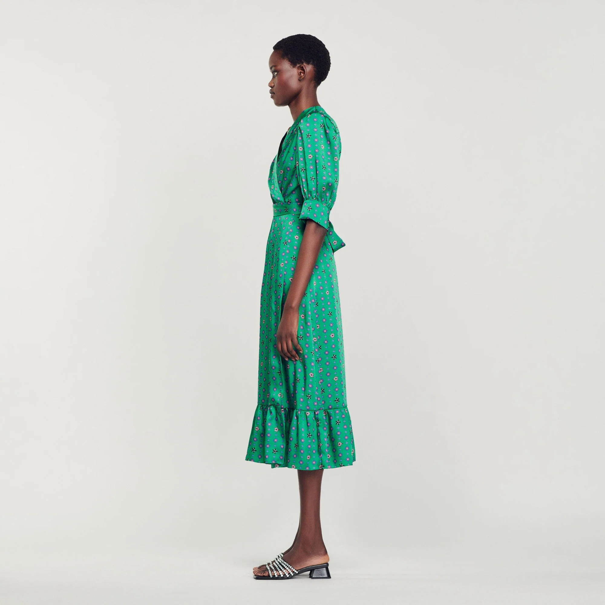 Vestido satinado estampado - Imagen 5