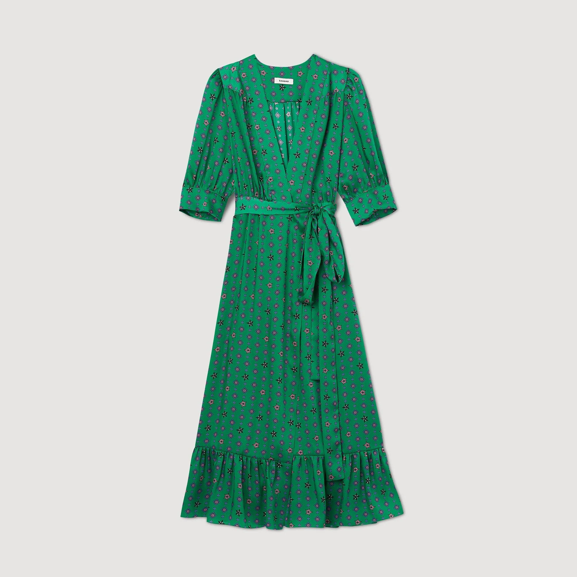 Vestido satinado estampado - Imagen 6