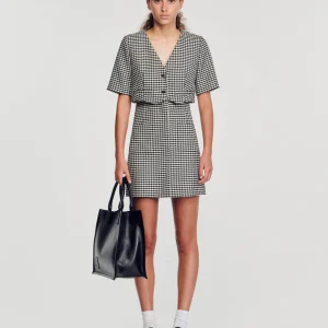 Vestido corto de tweed pata de gallo