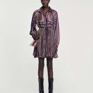 Vestido de camisa plisado