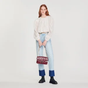 Top corto de manga con volumen