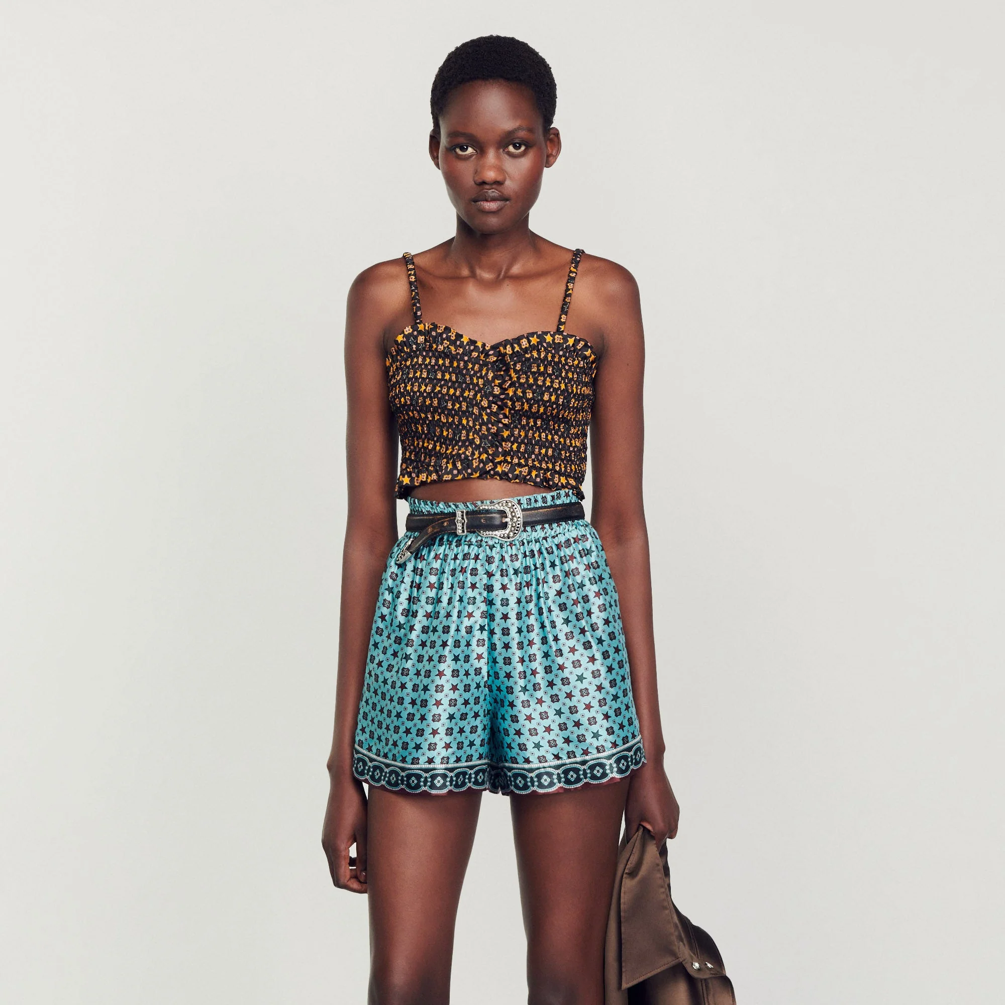 Top corto de punto smock - Imagen 4