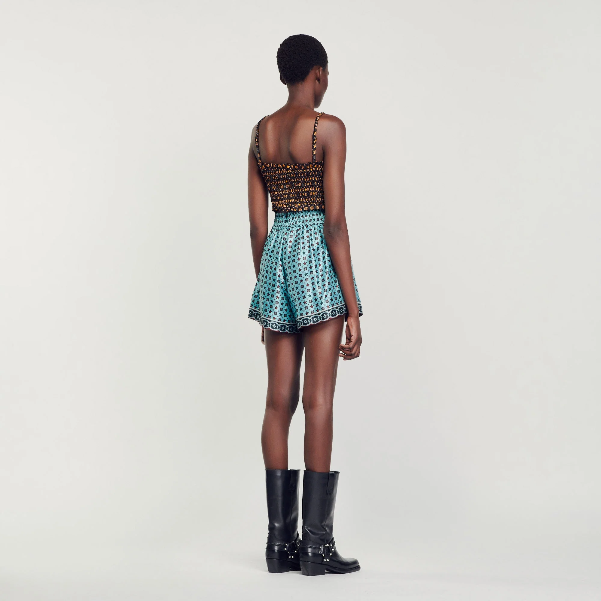 Top corto de punto smock - Imagen 5