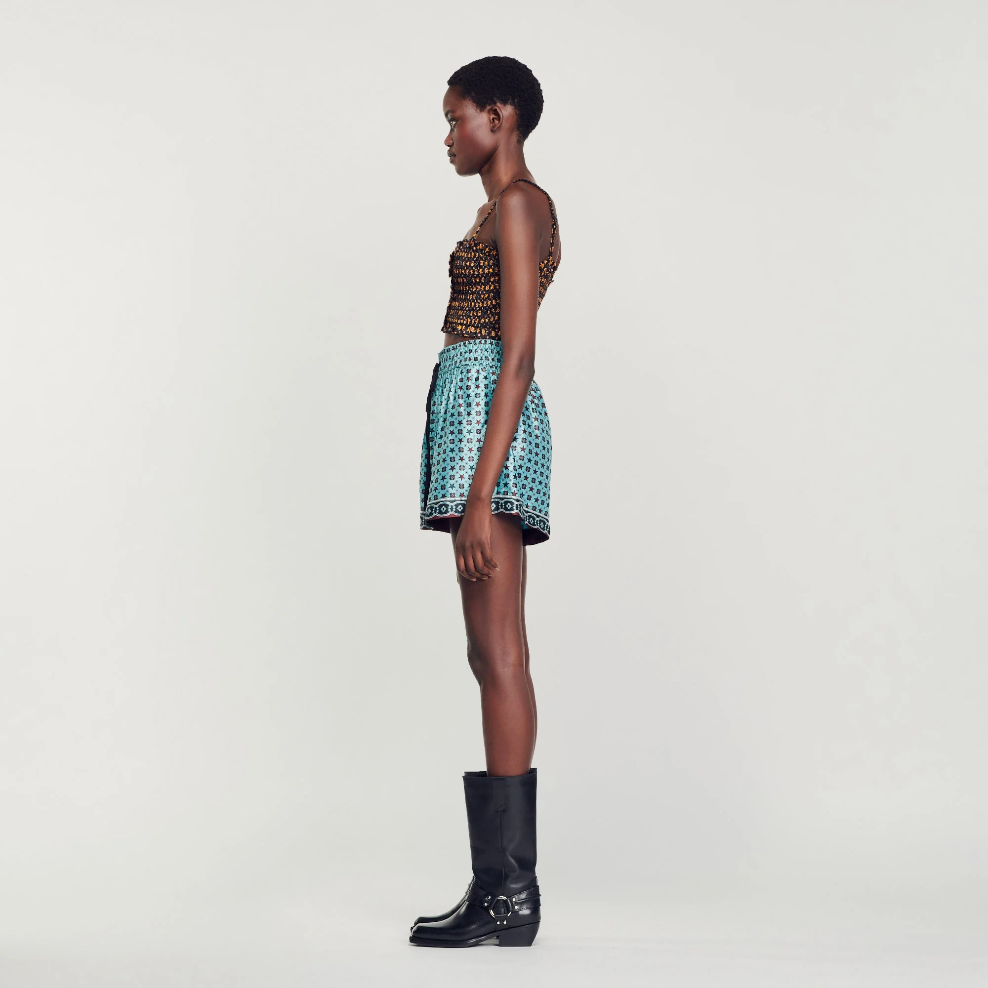 Top corto de punto smock - Imagen 6