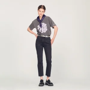 Camiseta de algodón bio, motivo doble S