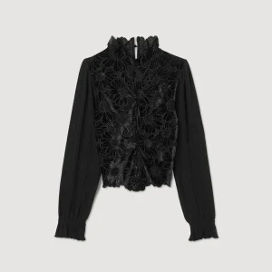 Top de guipur floral