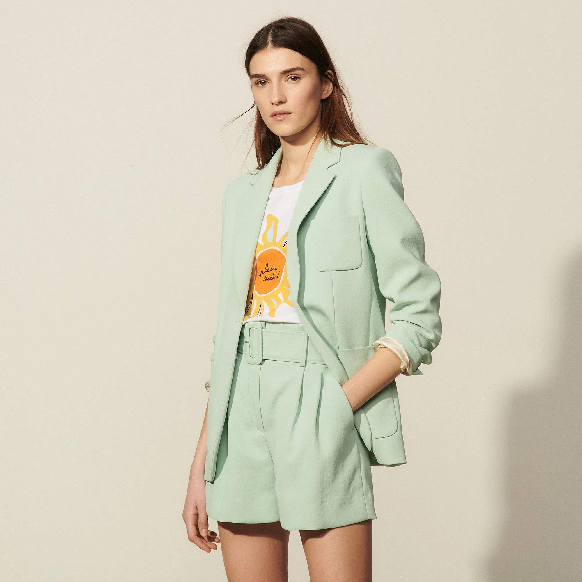 Chaqueta de sastre de crepé Huguette