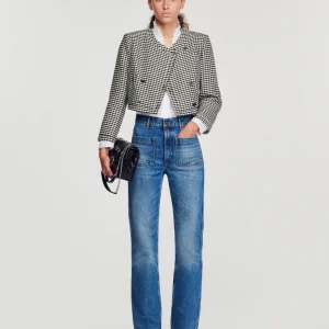 Chaqueta corta con motivo pata de gallo