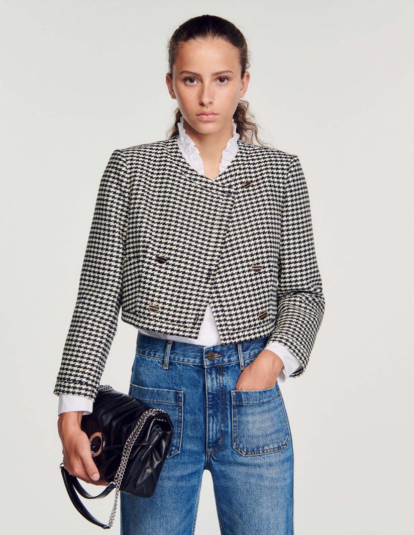 Chaqueta corta con motivo pata de gallo - Imagen 3