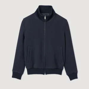 Cazadora con cremallera de lana