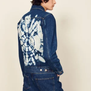 Chamarra De Mezclilla Trucker Tie Dye Azul Denim