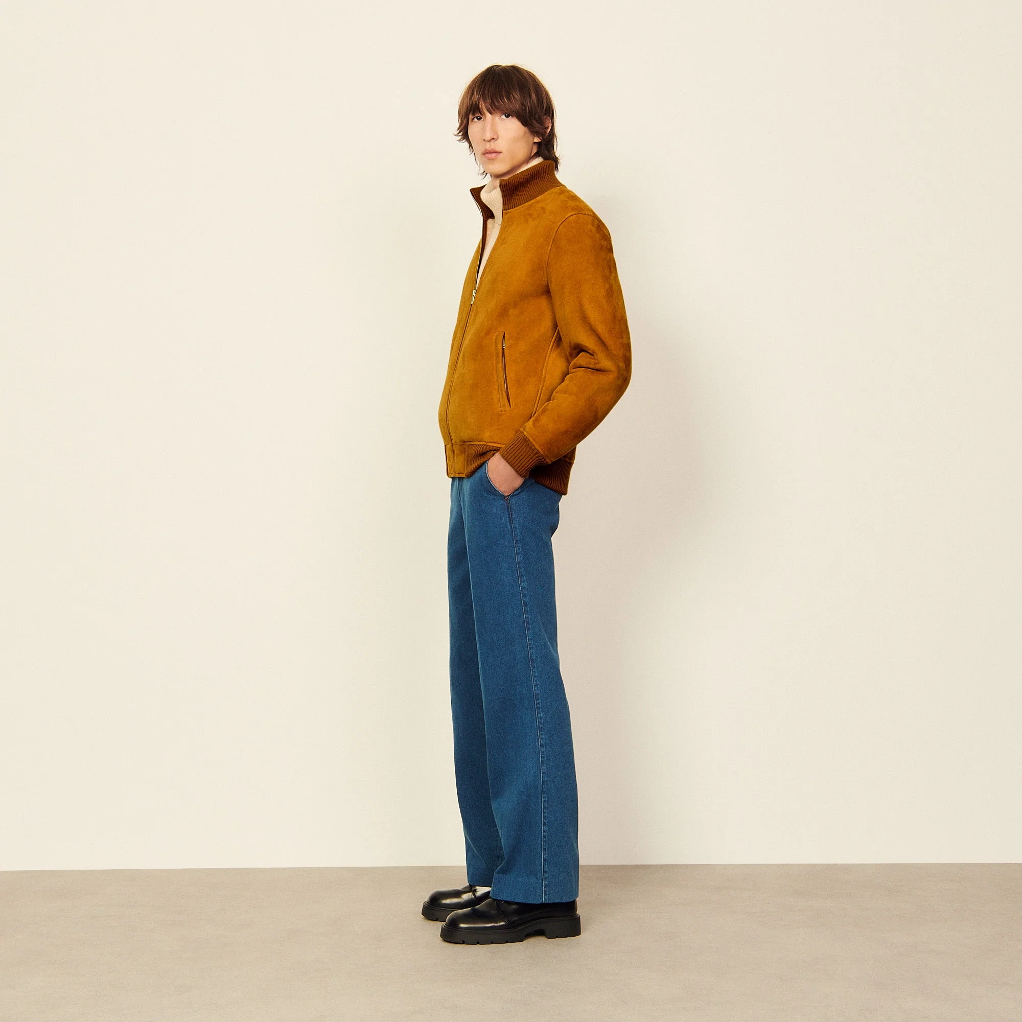 Chamarra De Piel Sheep Camello - Imagen 3