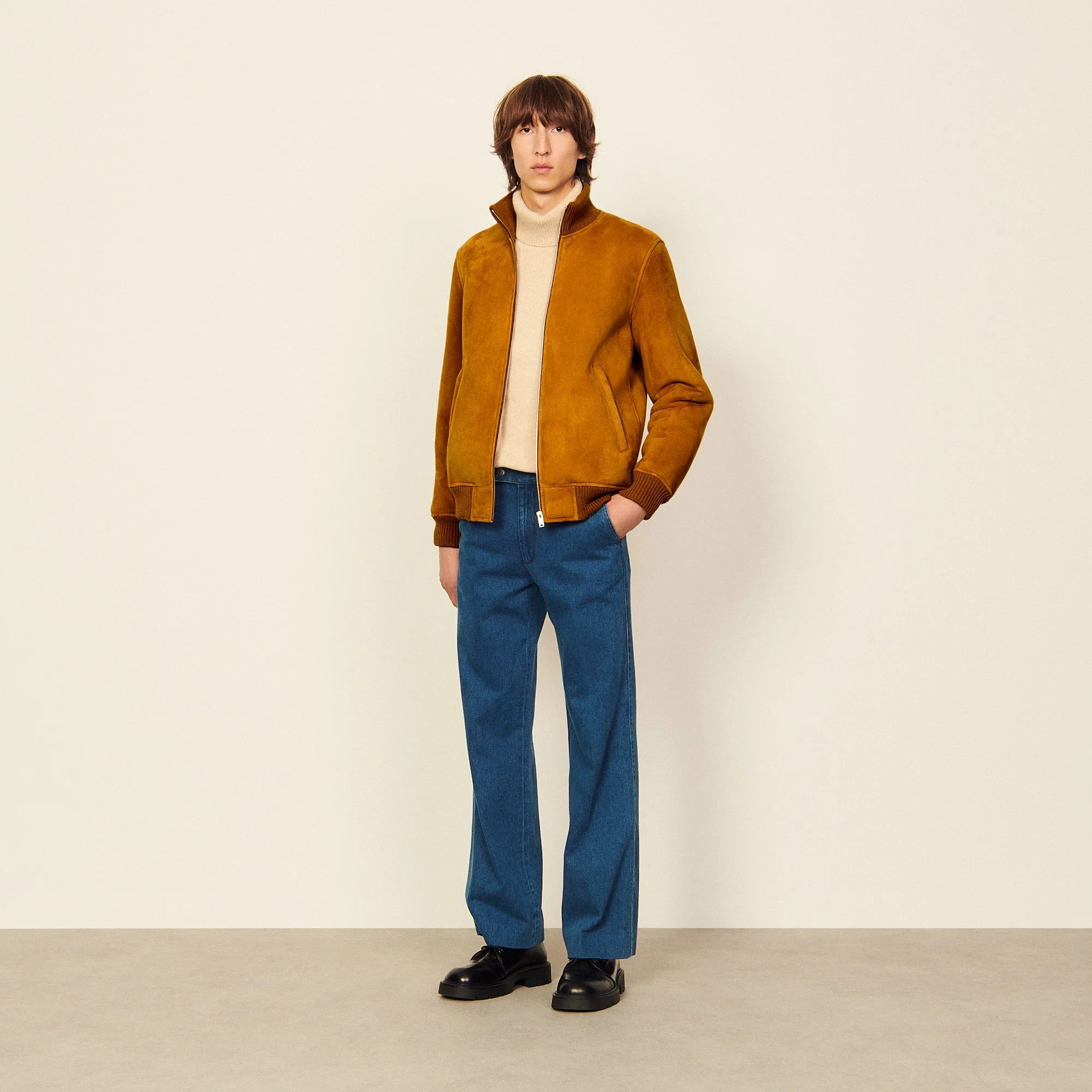 Chamarra De Piel Sheep Camello - Imagen 5