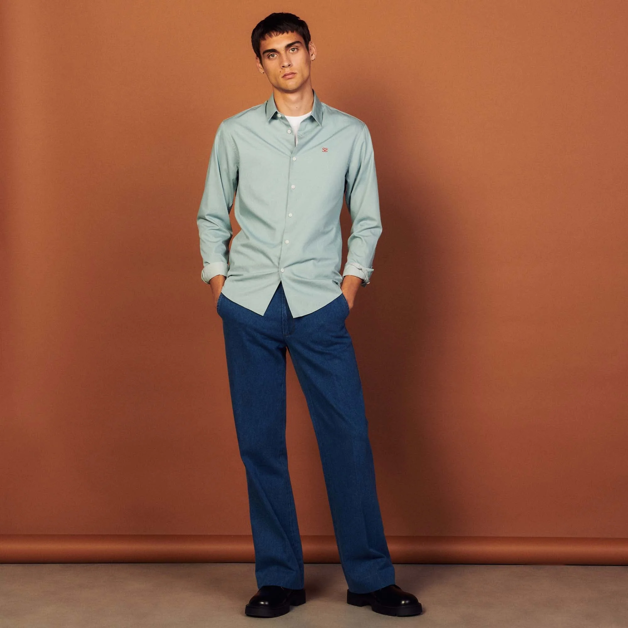 Camisa de algodón con bordado