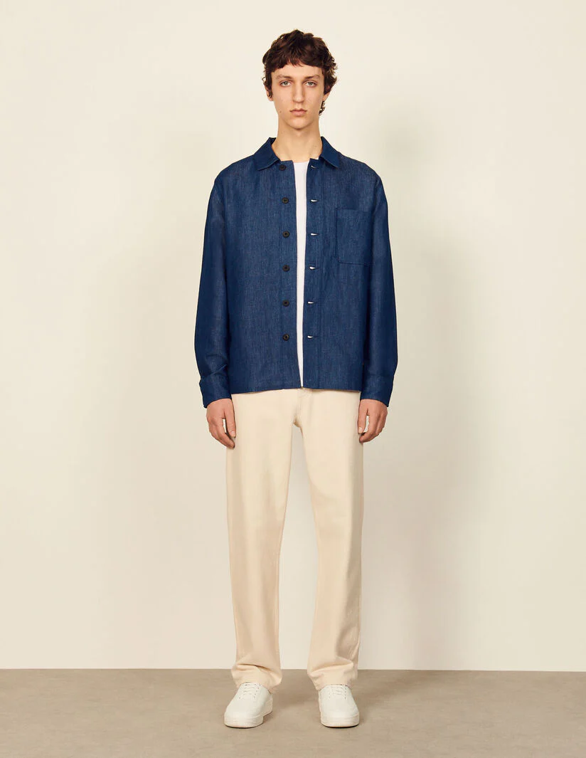 Camisa Chambray Azul Marino - Imagen 5