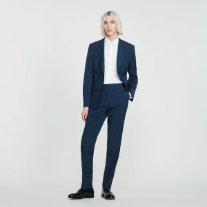 Pantalón de traje de lana stretch