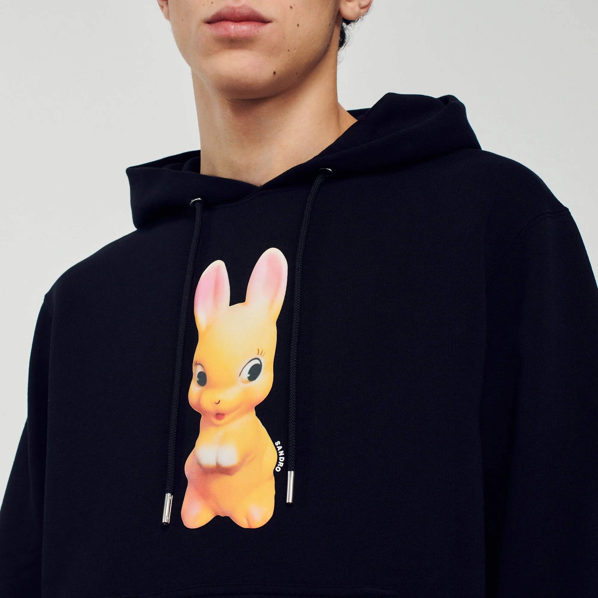 Sudadera con capucha, estampado conejo - Imagen 3