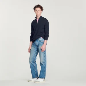 Jersey de lana con cuello con cremallera