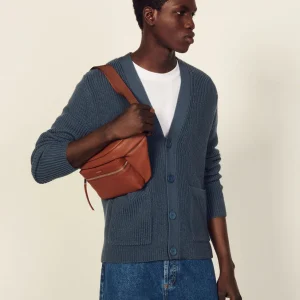 Tejido Cardigan Ribs Azul Marino