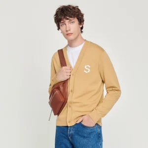 Cárdigan de lana con parche S