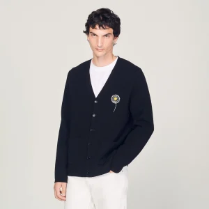 Cárdigan de lana y cachemir bordado