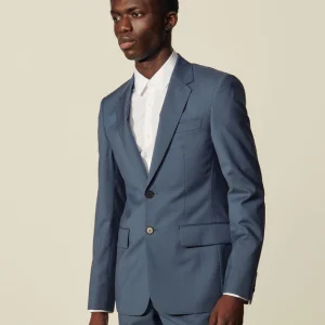 Chaqueta de traje de lana virgen Formal Grey Blue