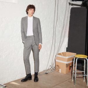 Saco Traje Houndstooth Jupiter Negro