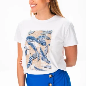 Remera Bela Plumas Azul