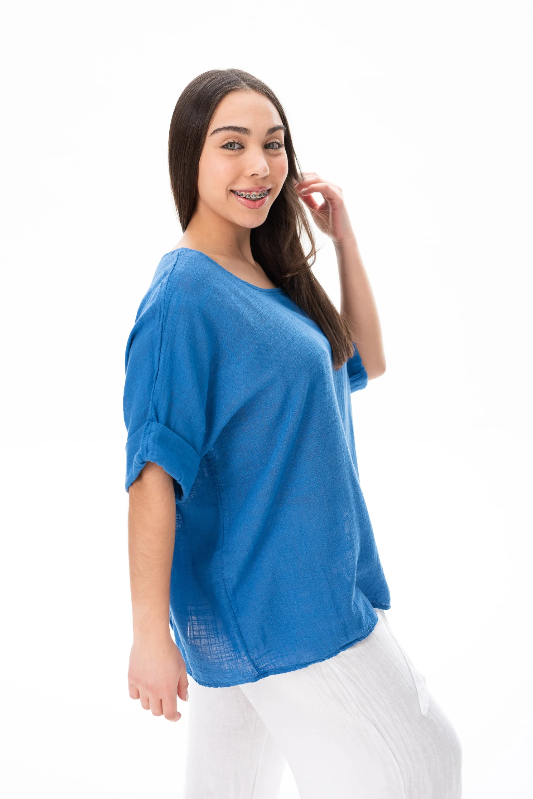Blusa Básica Azul - Imagen 3